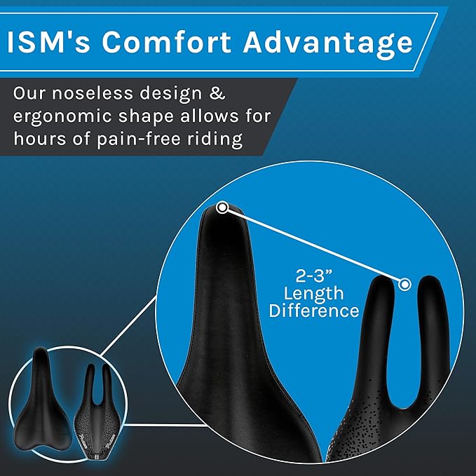 ISM PN Series Padded Road Bike Saddle - Professionally Designed Noseless Bicycle Seat for Road, Time Trial, Triathlon, and Gravel Bikes - Performance Road Bike Seat for Reduced Numbness