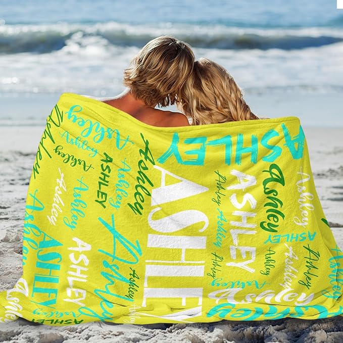 Dr.TOUGH Personalized Name Blanket Personalized Blanket for Adult Kids Flannel Customized Personalized Blankets and Throws