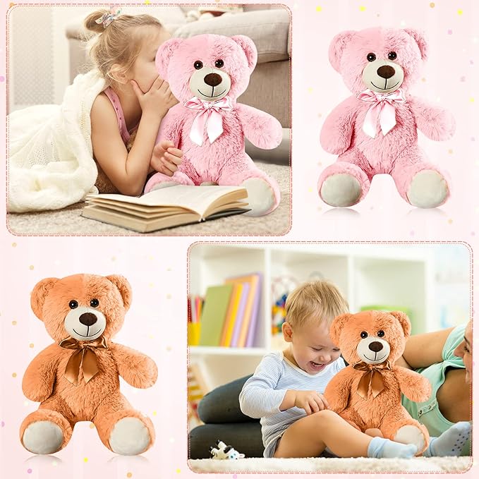 Skylety 10 Pcs Bears Bulk Stuffed Animal Plush Toys 10-14 Inches Birthday Party Favors(Cute Colors)