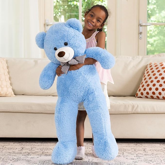 MaoGoLan Giant Teddy Bear Plush Toy - Ultra Soft & Cute Large Stuffed Animal 39 inches, Perfect for Baby Showers, Birthdays, Valentine’s Day Gifts (Kids, Couples, Family),Blue