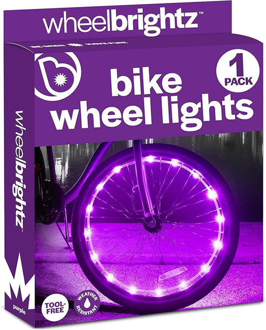 Brightz WheelBrightz LED Bike Wheel Lights - 2025 Edition with Superior Straps & LED-Weatherproof Shield! 14 Colors - Unmatched Durability, Visibility & 48+ Hours of Dazzling Illumination