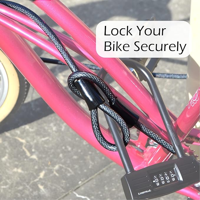 Lumintrail 12mm (1/2 inch) Heavy-Duty Security Cable, Vinyl Coated Braided Steel with Sealed Looped Ends (4', 7', 10', 15', 20', 25' or 30') (25-FT)