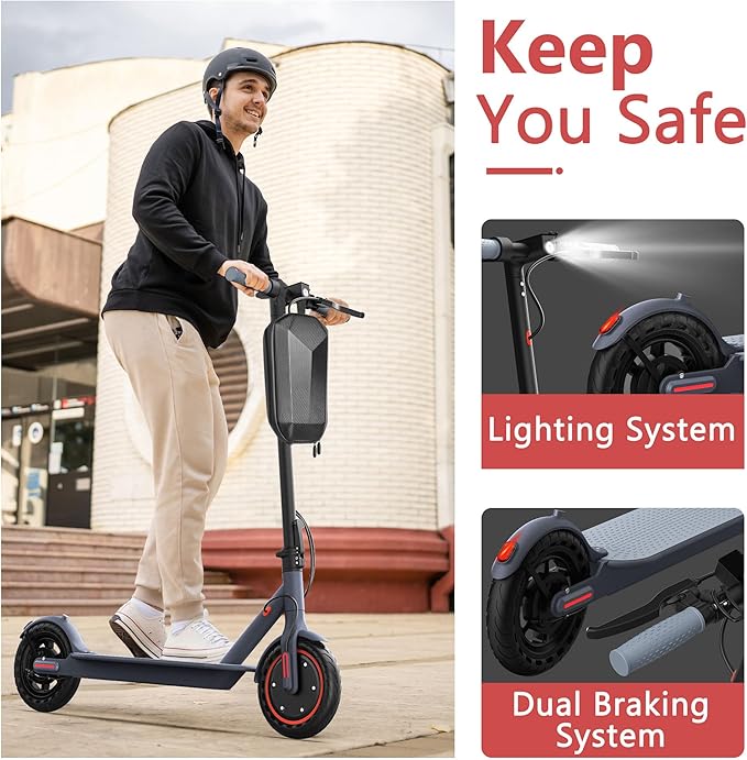 Electric Scooter, 8.5" /10" /14" Tire, 16/19/22 Mph Top Speed, 12/22/27/28/49 Miles Long Range, Folding Escooter for Adults and Teens with Dual Braking,Dual Suspension, App