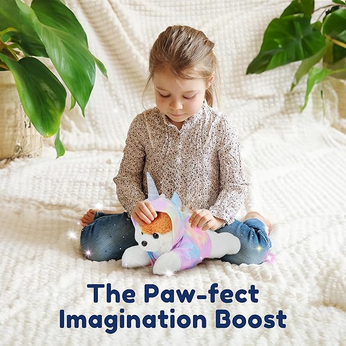 PixieCrush Dog Stuffed Animals - Bernese Mommy with 4 Puppies in Her Tummy - Huggable and Fluffy Dog Plushies for Imaginative Play - Plush Toys Suitable for Kids 3 Years Old and Above - 5" x 10" x 8"