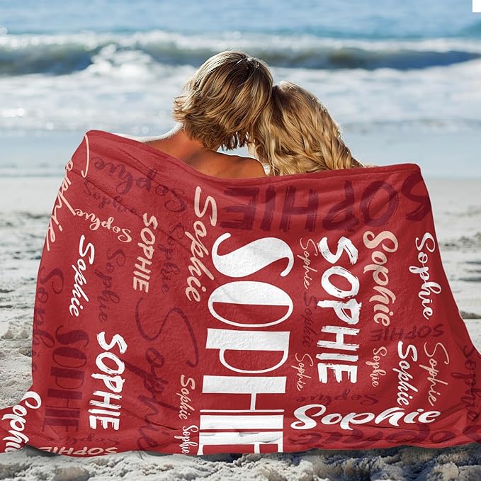 Dr.TOUGH Personalized Name Blanket Personalized Blanket for Adult Kids Flannel Customized Personalized Blankets and Throws