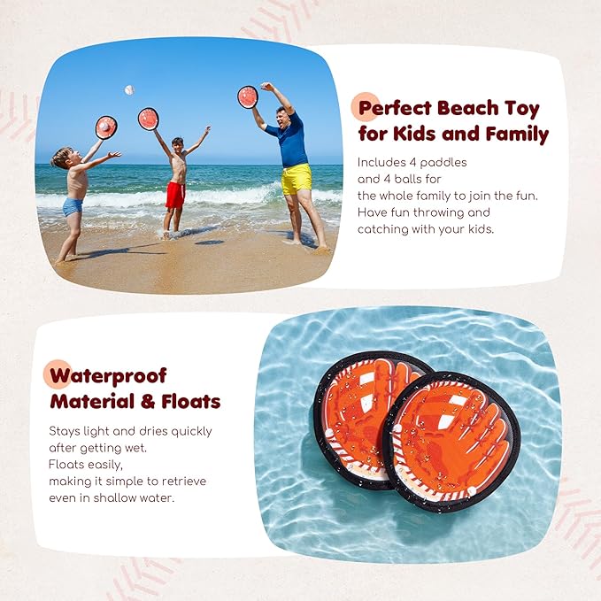 Playzap Toss and Catch Ball Set Ultra Soft Fabric Pain-Free - Family Games Christmas Stocking Stuffers Gift for Toddlers Kids Boys Girls 2-4 5-7 8-10 Yrs - Baseball Glove Toy Indoor Outdoor Yard Beach