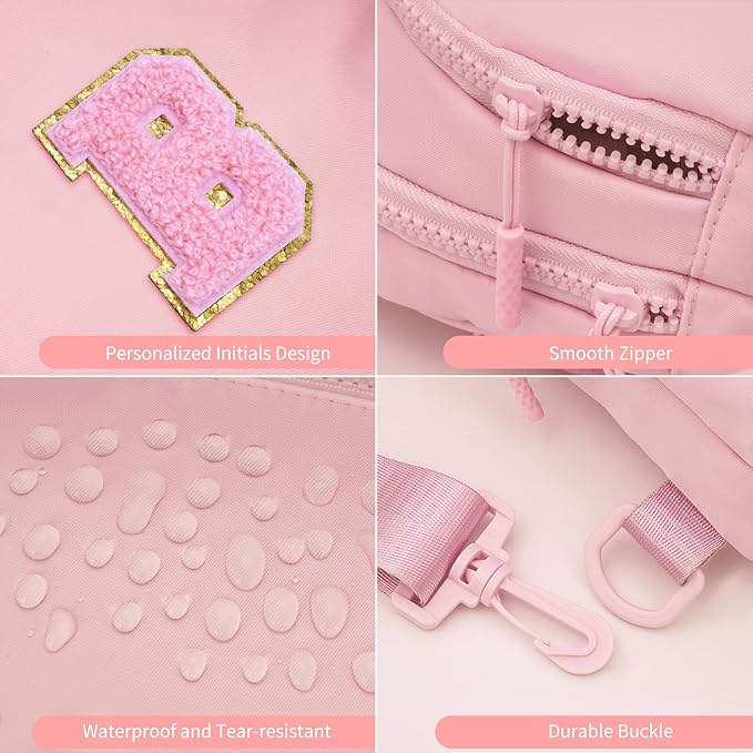 Birthday Gift for 5 6 7 8 9 10 11 12 13 14 15 16 Year Old Girls Fanny Pack Crossbody Bags for Women,Cute Trendy Stuff - Peach,B