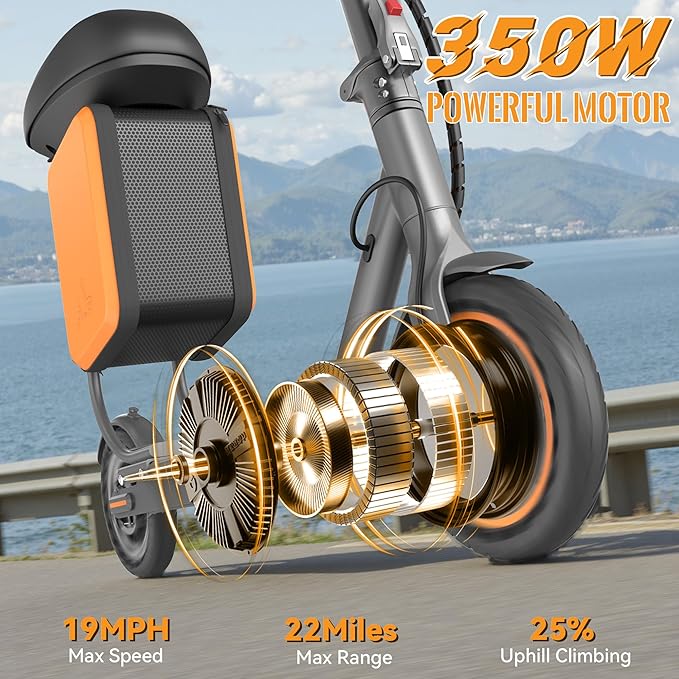 Electric Scooter for Adults, Folding E Scooter with 350W/500W Motor 16/21 Mph Top Speed, Max 19-23 Miles Long Range, 8.5''/10'' Solid Tires Commuting Scooters with Dual Brakes System, APP