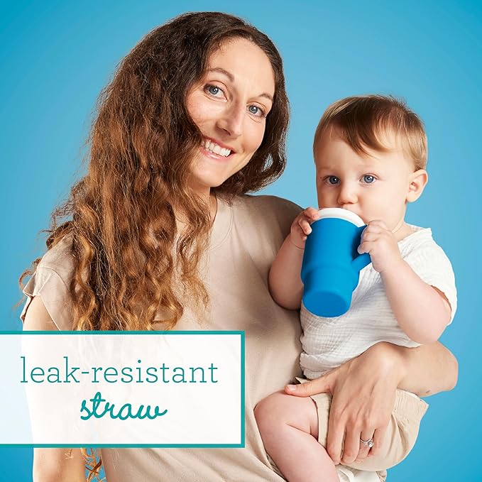 Infantino My 1st Tumbler, Silicone Sippy Cup with Straw & Handle, Spill-Resistant Baby Cup for On-the-Go, BPA-Free Transition Bottle