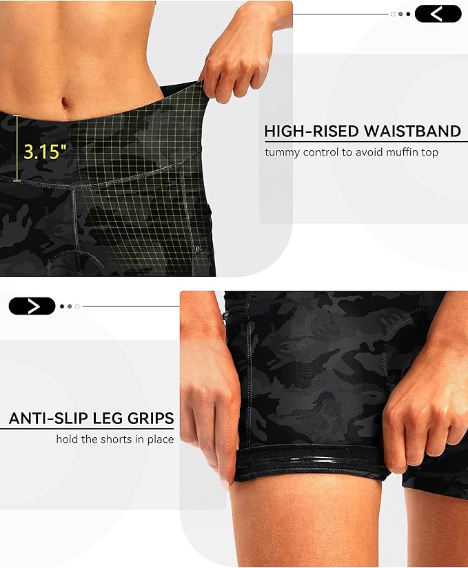 Women's 4D Padded Bike Shorts 5"/7" Riding Underwear Cycling Bicycle Road Biking Cycle Shorts for Women Zipper Pockets
