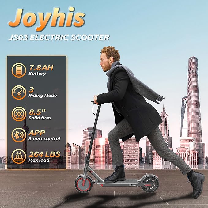 Electric Scooter Adults, Powerful 350W E-Scooter, Max 19 Mph & 15-19 Miles Range Scooters, Folding Scooters with 8.5" Solid Tires, Commuting Scooter Kick Scooter with APP Control (Seats Optional)