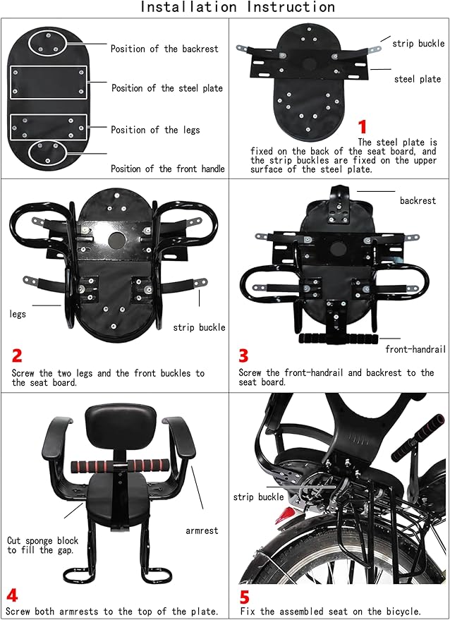 Kid's Bike seat Rear Child Carrier Bike Chair for Bicycle Kids seat for Children 2~4 Years,Weight 55 lbs