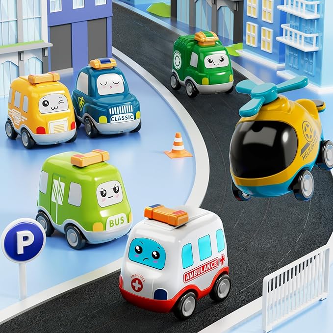 Boy Toddler Trucks Toys for Boys Kids, 16.9-in Longer Transport City Truck with 6 Cars, Car Truck Toys with Lights & Sounds, Birthday Gift for 3 4 5 Years Old Boys and Girls