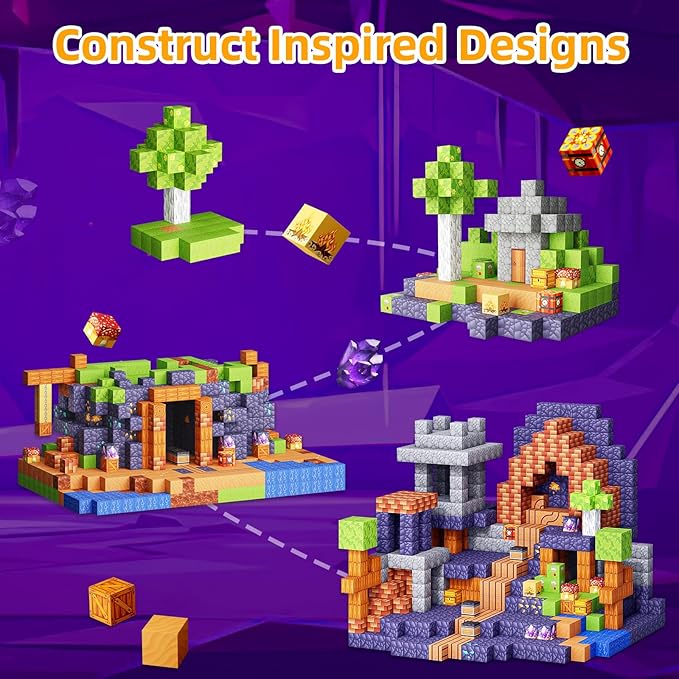 Magnetic Blocks, 150 PCS Magnetic Building Blocks Sensory Toys for 3-5 4-6 5-7 6-8 Year Old Boys Girls Easter Birthday Gifts Travel Outdoor Kids Games