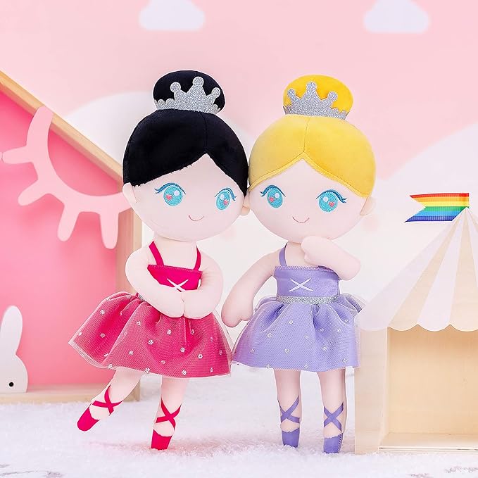 Gloveleya Baby Doll Girl Gift Ballerina Plush Soft Doll Light Purple