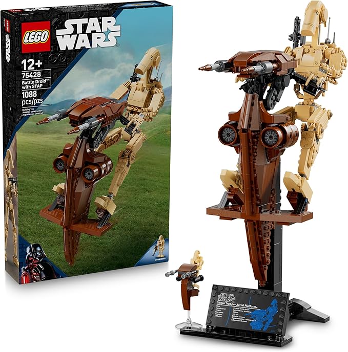 LEGO Star Wars: The Phantom Menace Battle Droid with STAP - Building & Learning Toy for Boys & Girls, Ages 12+ - Star Wars Toy & Model Kit - Gift for Christmas - 75428