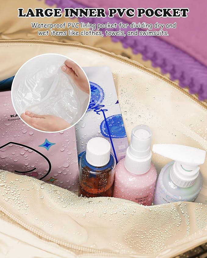 Stocking Stuffers-Duffle Bag with Initial, Spend The Night Bags for Women，Overnight Bag with Wet Pocket，Lightweight Travel Bags Personalized Gym Tote with Makeup Pouch