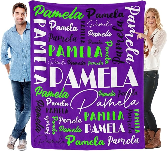 Name Blanket Personalized Blanket for Adult Kids Flannel Customize Throw Blanket Custom (Color 28, 40 x 50 Inches)