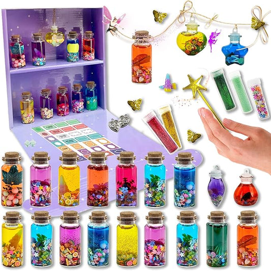 Fairy Potion Kits for Kids,22pcs Fairy Magic Kids Mixies Potion Bottles,Creativity Art Toy for Girls, Fun Birthday Gift Toys for Girl 6 7 8 9 10
