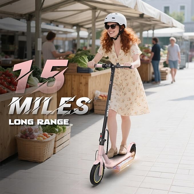 Electric Scooter, 350W/500W Powerful Motor, 19/22 MPH Max Speed, 15/21/28 Miles Range, with 8.5"/10" Solid Tires, Lightweight Foldable Kick Scooter with Dual Braking Systems, Smart APP, Cruise Control