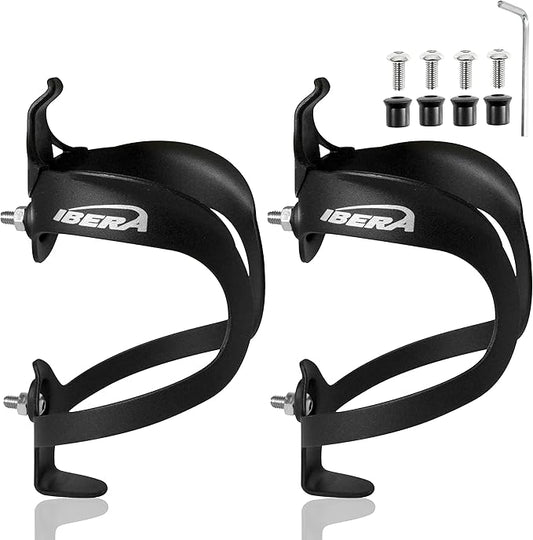 Ibera Bike Water Bottle Holder, Quick Access Water Bottle Holders for Bike with Firm Grip, Lightweight Aluminum Cage, Fits Standard & Oversized Bottles, Stylish Easy Mount Bikes Bottle Holder