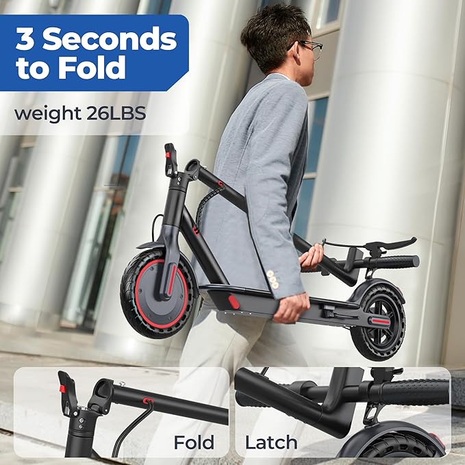 Electric Scooter, 8.5" /10" /14" Tire, 16/19/22 Mph Top Speed, 12/22/27/28/49 Miles Long Range, Folding Escooter for Adults and Teens with Dual Braking,Dual Suspension, App