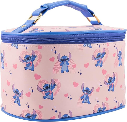 Disney Stitch Makeup Bag – Makeup Organizer, Travel Toiletry Bag for Women & Girls | Cute Cosmetic Bag, Train Case for Kids, Travel Bag, Toiletry Bag for Women, Make up Storage | Ages 3+