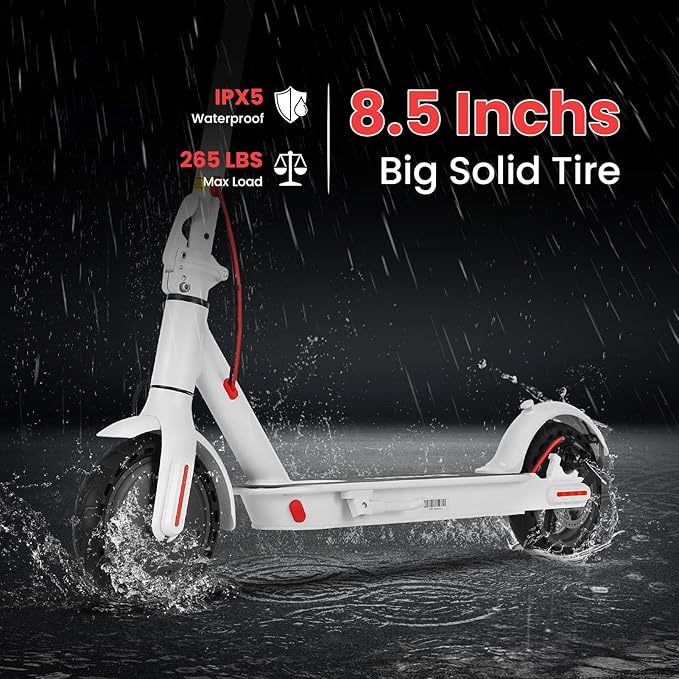 Caroma Electric Scooter,630W Peak Motor,20 MPH Max Speed & 18 Miles Long Range,8.5" Solid Tires,Dual Braking System with Cruise Control,Foldable E-Scooter with Smart APP Lock for Adults and Teens