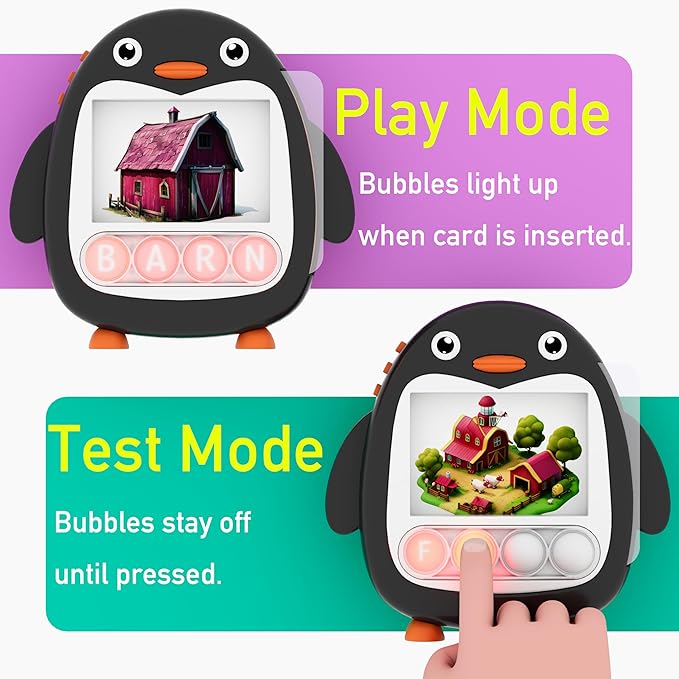 COOVA Word Pop & Talking Flash Cards for Kids Ages 4-8, Matching Letter Game, Spelling Phonics Sight Words Flash Cards Kindergarten & 1st Grade, Pocket Speech CVC Word Games, Learn to Read Toys