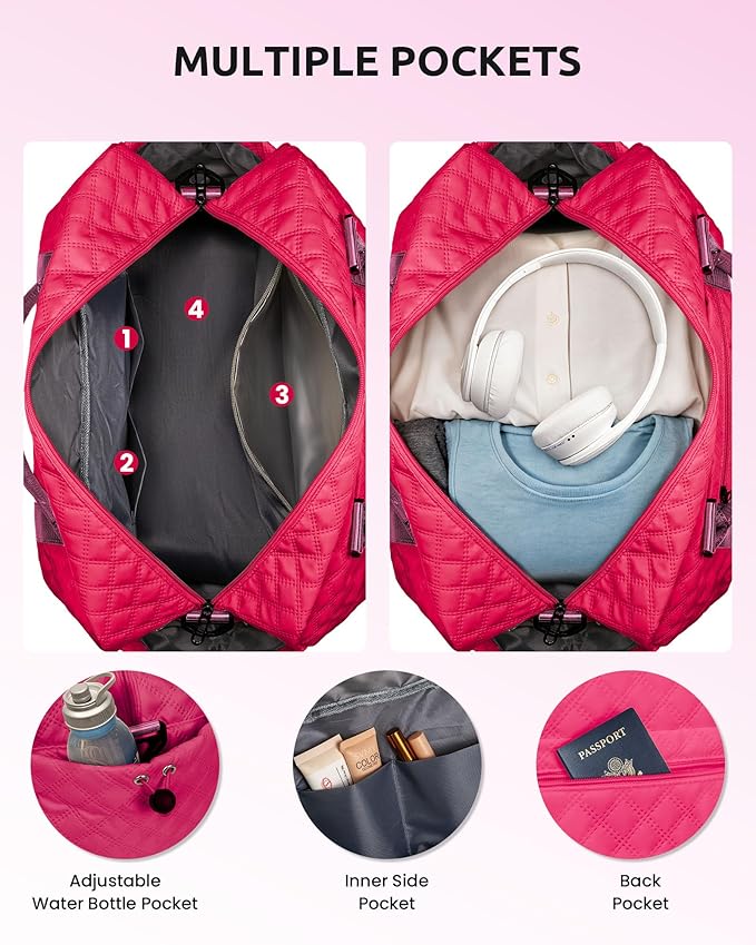 Monogrammed Gifts for Woman, Initial Travel Bag with Shoe Compartment, Weekender Bag, Letter Travel Bag with Makeup Bag (Letter C)