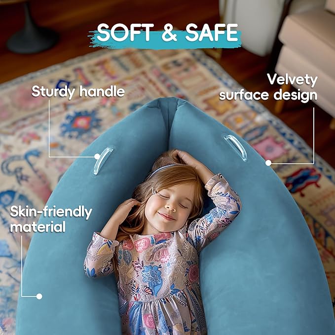 OUTREE Sensory Chair for Kids,60" Includes Electric Air Pump,Inflatable Sensory pod for Children,Sensory Toys for Kids with Autism,Sensory Peapod,Light Blue