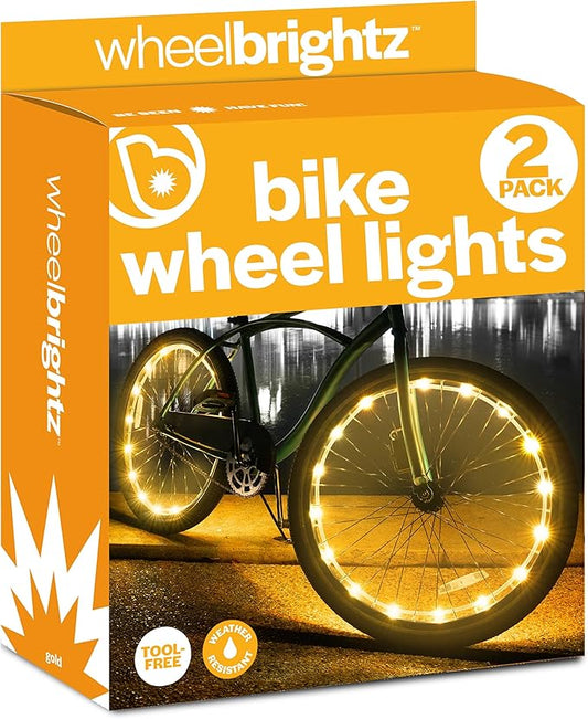 Brightz WheelBrightz LED Bike Wheel Lights - 2025 Edition with Superior Straps & LED-Weatherproof Shield! 14 Colors - Unmatched Durability, Visibility & 48+ Hours of Dazzling Illumination
