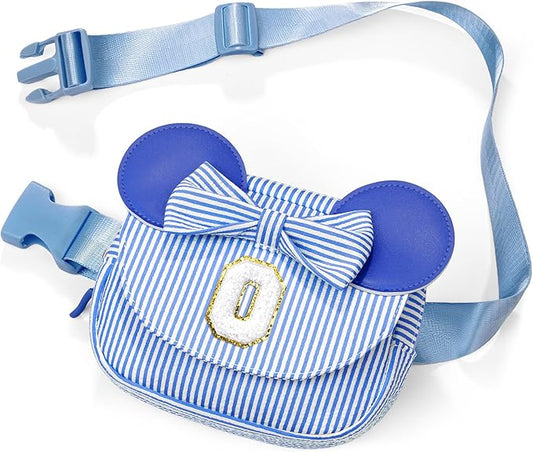 Birthday Gifts - Birthday Gift for 3 4 5 6 7 8 9 10 11 12 13 Year Old Girls, Initial Crossbody Bag Belt Bag Purse for Gifts for Kids Girl Blue O