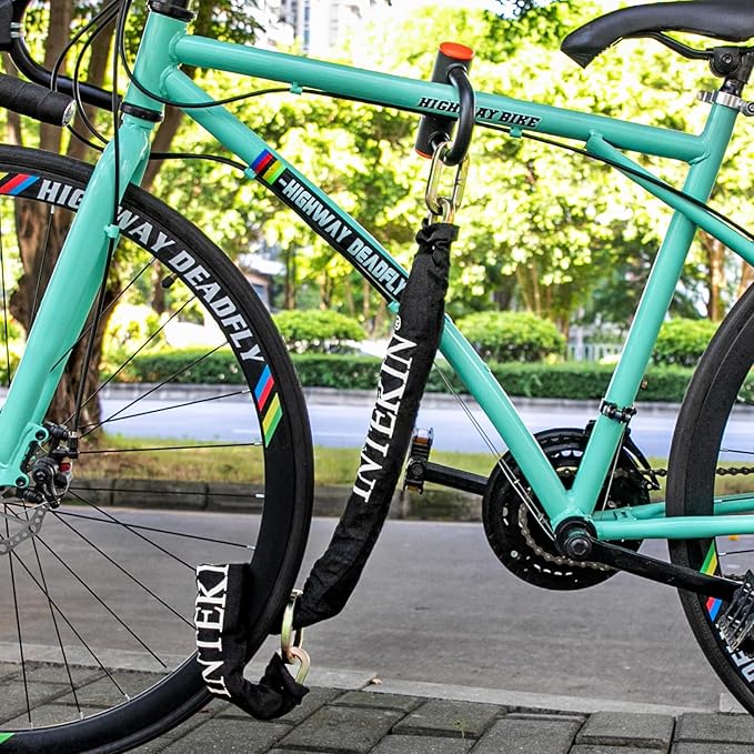 Security Chain 3.3 ft x 3/8" Thick Bike Lock Chain - High Security Hardened Steel Cut Proof Chain for Bikes, Containers, Motorcycles, Trailers, ATV's (Chain Only)