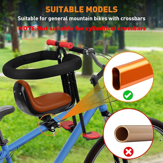Kid's Bike seat Front Child Carrier Bike Chair for Bicycle Kids seat for Children 2~4 Years,Weight 55 lbs