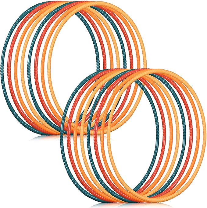 Libima 16 Pcs Toy Color Hoop for Kids, Detachable Adjustable Light Weight Plastic Colored Hoops Toy Circles for Party Games, Dance, Dog Agility