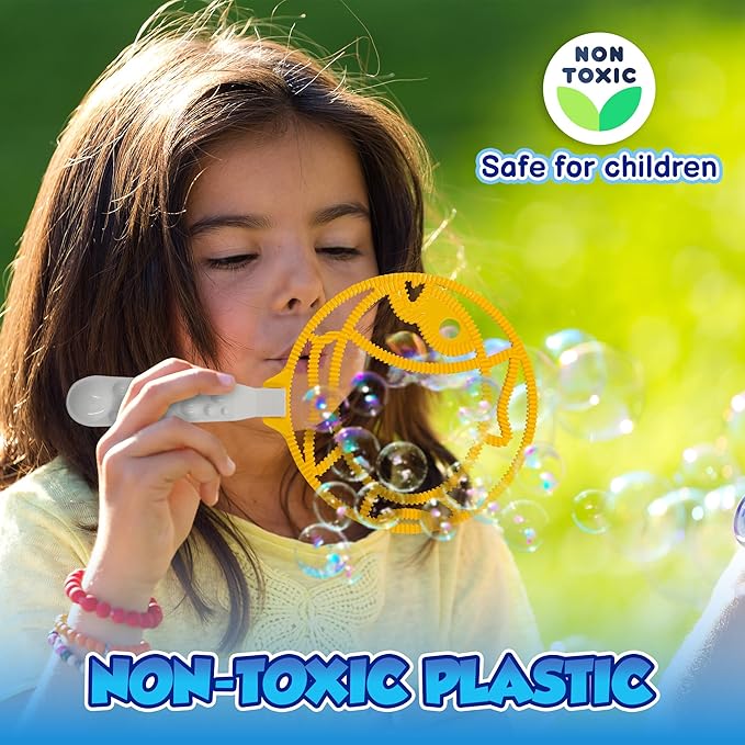 Giant Bubble Wands - Bubbles for Kids, Giant Bubbles, Bubble Toys, Large Blowing Rings, Variety Shapes Set for Big Soap Bubbles, Includes Huge Bubble Mix Solution Kit 11,19 Pack