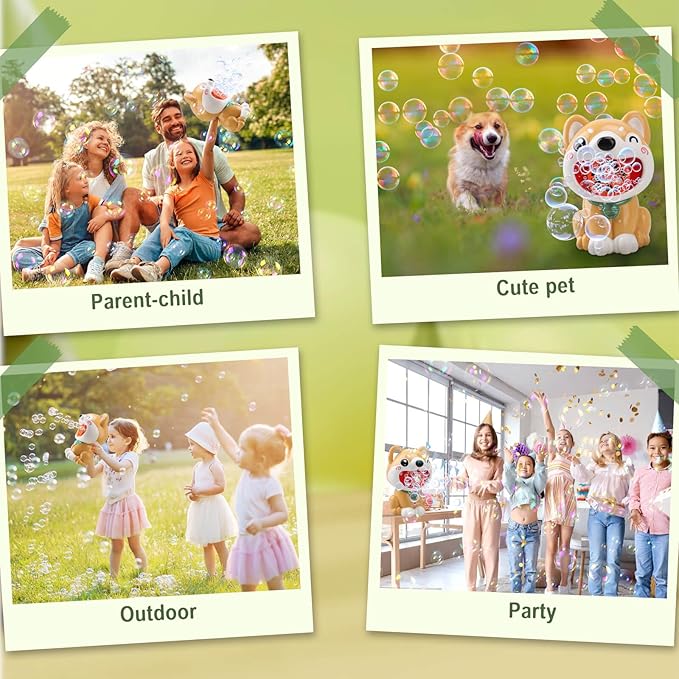 Dog Bubble Machine Toys for Kids 3-8 Years Old: Bubble Blower Maker with 2 Solutions, Light & Music Outdoor Party Toy, Birthday Gift for 3 4 5 6 7 8 Year Old Girls Boys