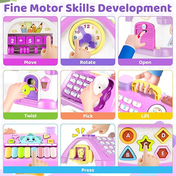 Marstone Toddler Toys for 1 Year Old Girl Gifts: 8 in 1 Multi-Functional Learning Baby Musical House for 1 2 3 Yr Old Girl and Boy Birthday Gifts, Educational Baby Toys 6-12, 12-18 Months