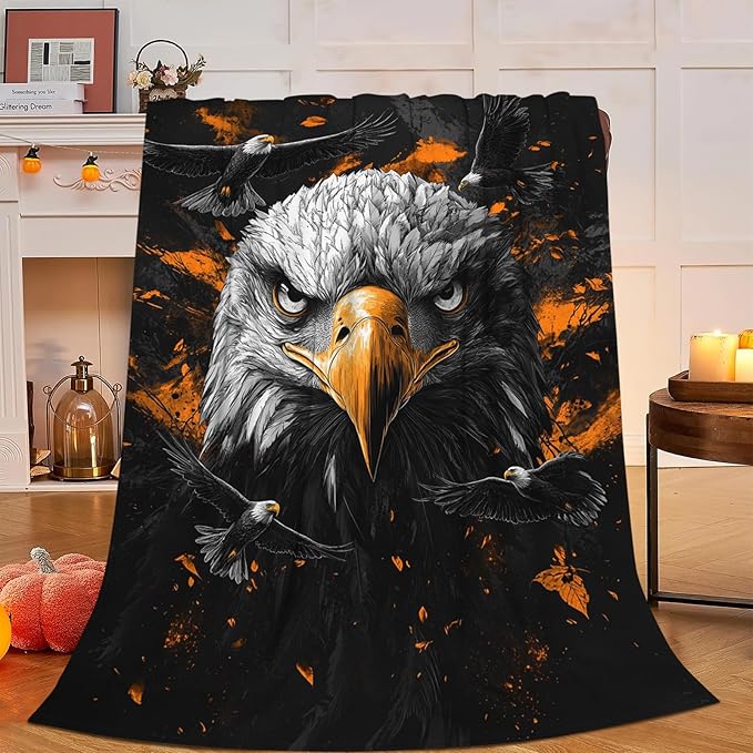 Eagle Blanket, Eagles Blanket, Bald Eagle Gifts Blankets Stuff Fleece Flannel Plush for Boys Men Women Girls Lovers Adults Soft Bedding Gift for Sofa Bed Office Home Decor 50"x40"