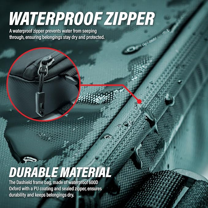 Bike Frame Bag Waterproof Bicycle Triangle Pouch, Storage Bag Strap-On, Mountain Road Bike MTB Cycling Bike Acessories, 2L