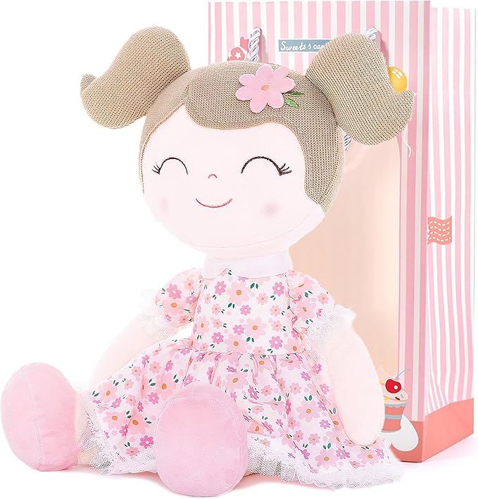 Gloveleya Baby Girl Gift First Baby Doll Plush Doll Print Sunflowers