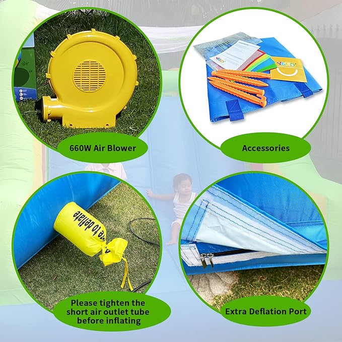 YARD Bounce House for Big Kids 5-12, 21.3'x9.2'x7.9' Inflatable Obstacle Course Bouncy Castle with Large Slide for Ages 3-6,8-12, Jump House with 750w Blower for Outdoor Party