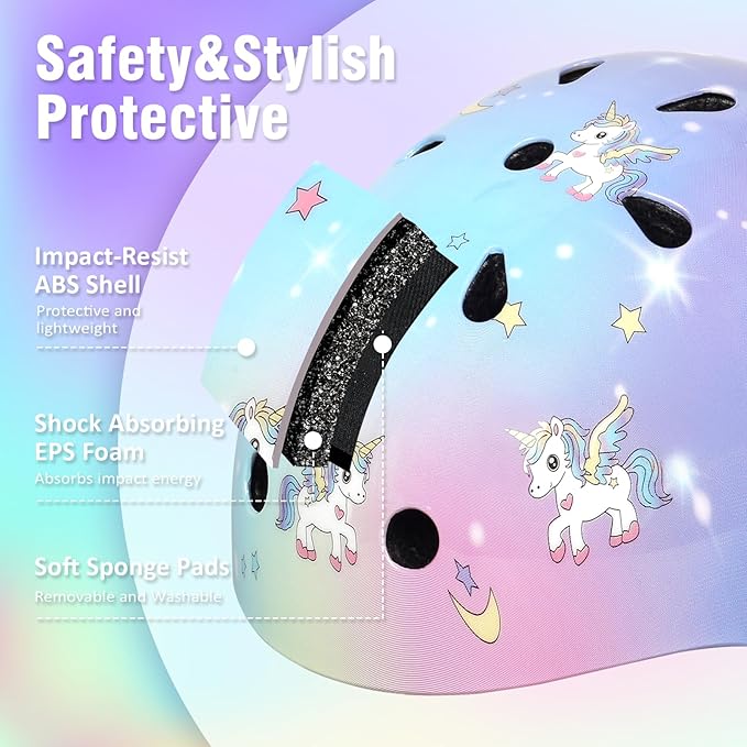 Kids Toddler Bike Helmet for Boys Girls, Adjustable Bicycle Helmet from Infant Baby to Children, Multi-Sport for Scooter Skateboard Roller/Inline Skate