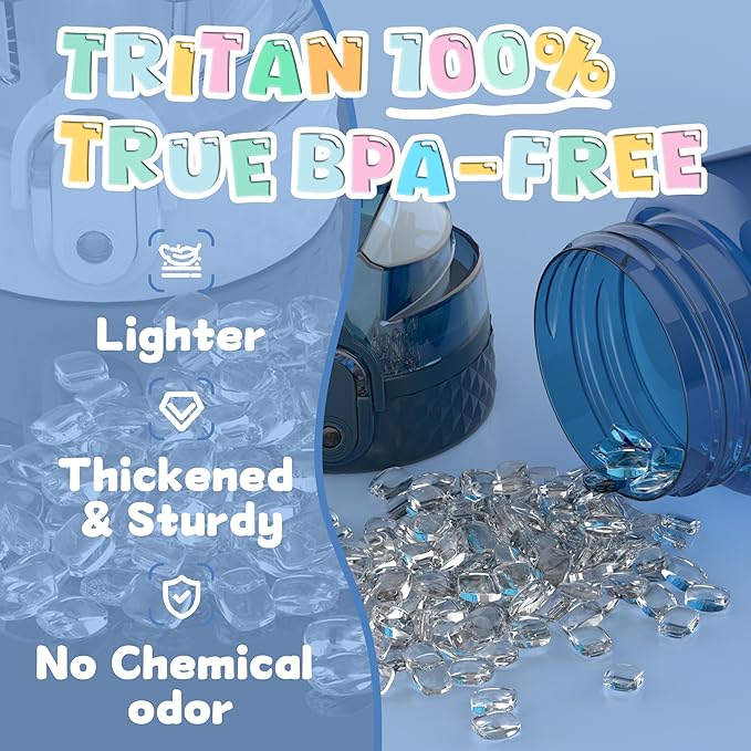 OLDLEY 12oz Kids Water Bottle for School - Motivational With Silicone Straw, Leak-Proof Tritan BPA-Free, Reusable for Girls Boys, Cherry Blossom