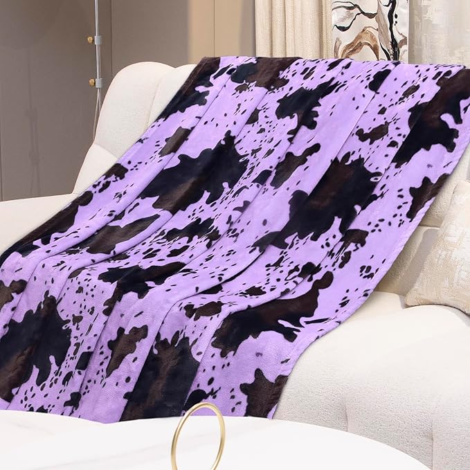 Twin Size Purple Blanket Soft Cozy Lightweight Fleece Throw for Bed Couch Sofa All Season Home Decor 60x80 Inches