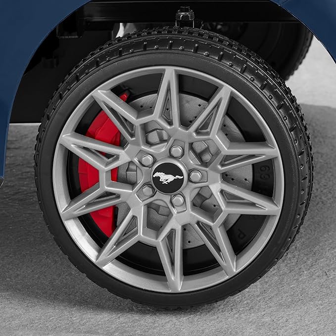 Best Choice Products Kids 12V Electric Ride On Car Officially Licensed Ford Mustang w/Parent Control, LED Lights, 2 Speeds, Bluetooth - Blue