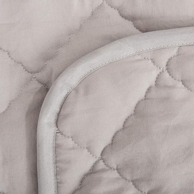 NTBAY Down Alternative Toddler Comforter, Lightweight and Warm Solid Color Baby Crib Quilted Blanket, 39x47 inches, Smoke Grey