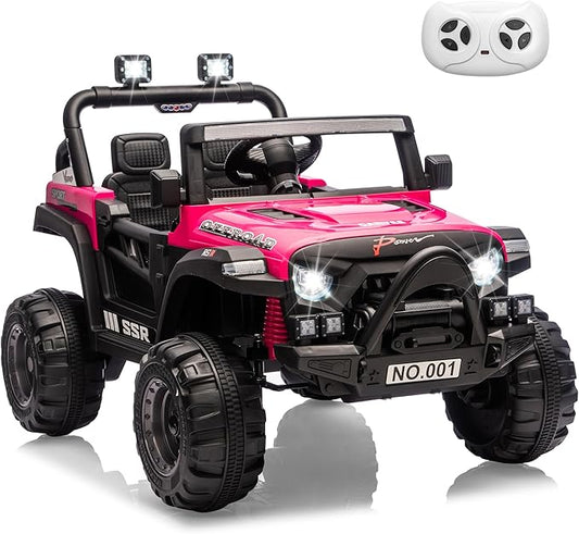 12V Ride On Car for Kids, Ride On Toy w/Parent Remote, Spring Suspension, Bluetooth, Music & Horn, LED Light, 4.1MPH Max Speed, 3 Speeds, Electric Car for Kids Toddlers Age 3-8, Rose Pink