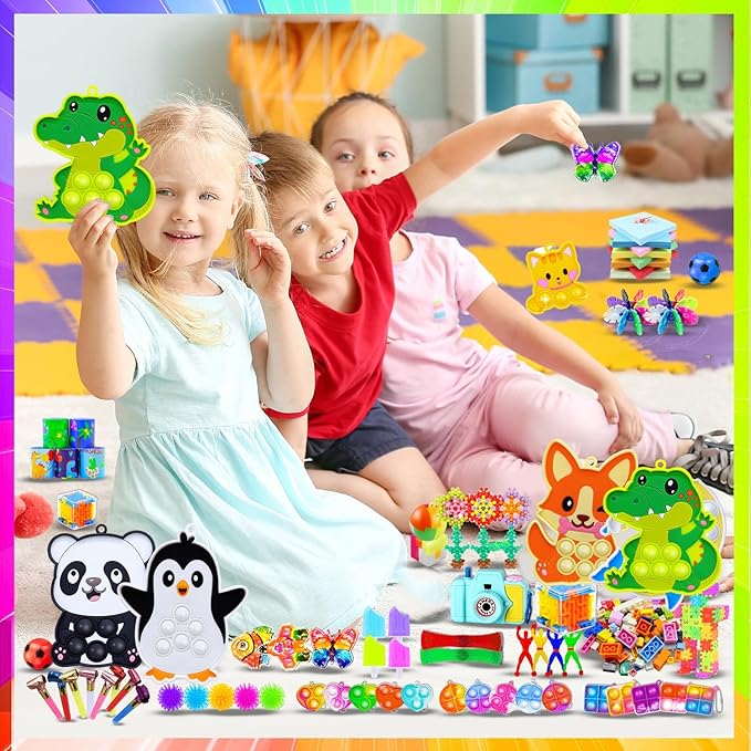 1000+Party Favors for Kids Fidget Toys Pack Bulk Prize Box Treasure Box Goodie Bag Pinata Stuffers Carnival Prizes Classroom Rewards Fillers for Kids